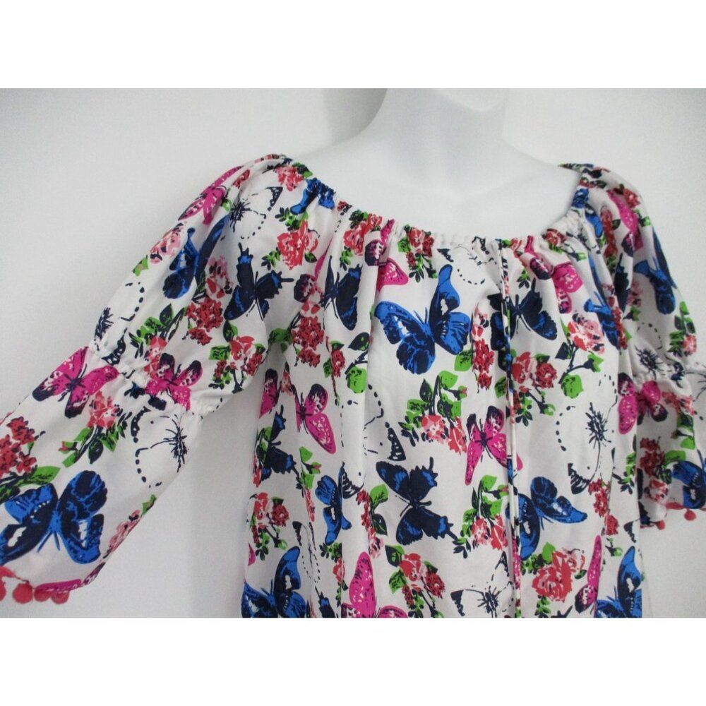America & Beyond Womens Small Boho Multicolor Butterfly Print Dress - Picture 7 of 13